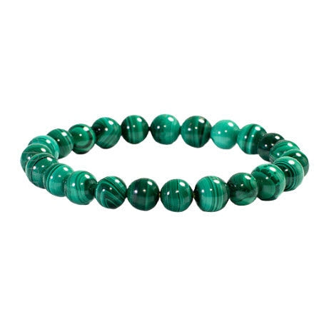 Pulseira de Malaquita - Esferas 8 mm | Unidade | Diâmetro: Aprox. 5 cm (esta pulseira é elástica)