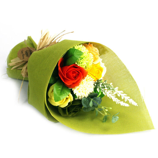 Bouquet de Flores de Sabão - Verde  e Amarelo
